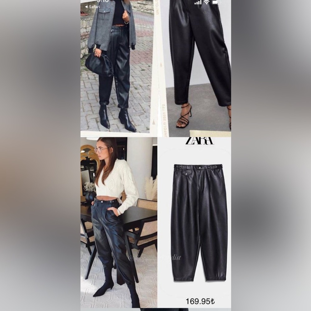 Zara faux leather pants ,
